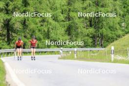 27.06.2024, Juf, Switzerland (SUI): Aita Gasparin (SUI), Elisa Gasparin (SUI), (l-r) - Biathlon summer training, Juf (SUI). www.nordicfocus.com. © Manzoni/NordicFocus. Every downloaded picture is fee-liable.