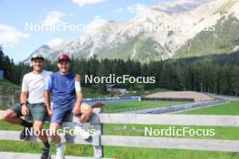 15.07.2024, Lenzerheide, Switzerland (SUI): Emil Bormetti (ITA), Coach Team USA, Armin Auchentaller (ITA), (l-r) - Biathlon summer training, Lenzerheide (SUI). www.nordicfocus.com. © Manzoni/NordicFocus. Every downloaded picture is fee-liable.