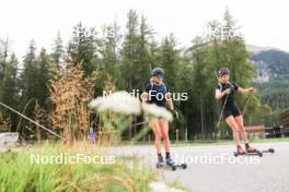 05.09.2024, Lenzerheide, Switzerland (SUI): Aita Gasparin (SUI), Elisa Gasparin (SUI), (l-r) - Biathlon summer training, Lenzerheide (SUI). www.nordicfocus.com. © Manzoni/NordicFocus. Every downloaded picture is fee-liable.