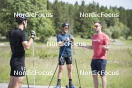 18.06.2024, Correncon-en-Vercors, France (FRA): Damien Levet (FRA), Antonin Guigonnat (FRA), Louis Deschamps (FRA), (l-r) - Biathlon summer training, Correncon-en-Vercors (FRA). www.nordicfocus.com. © Joly/NordicFocus. Every downloaded picture is fee-liable.