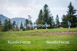 06.06.2024, Lavaze, Italy (ITA): Anna-Karin Heijdenberg (SWE), Sara Andersson (SWE), Ella Hallvarsson (SWE), (l-r)  - Biathlon summer training, Lavaze (ITA). www.nordicfocus.com. © Barbieri/NordicFocus. Every downloaded picture is fee-liable.