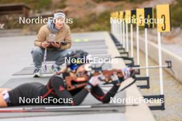 13.10.2024, Ramsau am Dachstein, Austria (AUT): Sandra Flunger (AUT) coach Team Switzerland, Lisa Theresa Hauser (AUT), (l-r) - Biathlon summer training, Ramsau am Dachstein (AUT). www.nordicfocus.com. © Manzoni/NordicFocus. Every downloaded picture is fee-liable.