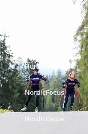 15.09.2024, Lenzerheide, Switzerland (SUI): Oceane Michelon (FRA), Justine Braisaz-Bouchet (FRA), (l-r) - Sommer Nordic Event 2024, Sommer Biathlon Cup, Lenzerheide (SUI). www.nordicfocus.com. © Manzoni/NordicFocus. Every downloaded picture is fee-liable.