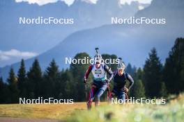 22.10.2024, Lavaze, Italy (ITA): Tarjei Boe (NOR), Endre Stroemsheim (NOR), (l-r)  - Biathlon summer training, Lavaze (ITA). www.nordicfocus.com. © Vanzetta/NordicFocus. Every downloaded picture is fee-liable.