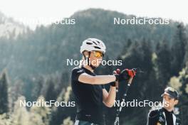 19.05.2024, Forni Avoltri, Italy (ITA): Michela Carrara (ITA), Mirco Romanin (ITA), coach Team Italy, (l-r) - Biathlon summer training, Forni Avoltri (ITA). www.nordicfocus.com. © Del Fabbro/NordicFocus. Every downloaded picture is fee-liable.