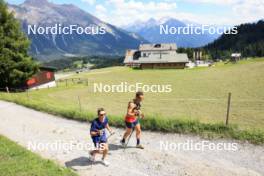 15.07.2024, Lenzerheide, Switzerland (SUI): Vaclav Cervenka (USA), Vincent Bonacci (USA), (l-r) - Biathlon summer training, Lenzerheide (SUI). www.nordicfocus.com. © Manzoni/NordicFocus. Every downloaded picture is fee-liable.