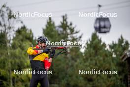 20.09.2024, Font-Romeu, France (FRA): Julien Petitjacques (BEL) - Biathlon summer training, Font-Romeu (FRA). www.nordicfocus.com. © Authamayou/NordicFocus. Every downloaded picture is fee-liable.