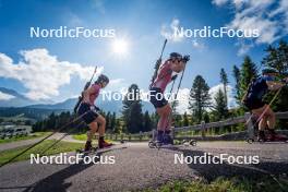 06.08.2024, Lavaze, Italy (ITA): Kristina Oberthaler (AUT), Anna Gandler (AUT), Tamara Steiner (AUT), (l-r)  - Biathlon summer training, Lavaze (ITA). www.nordicfocus.com. © Barbieri/NordicFocus. Every downloaded picture is fee-liable.