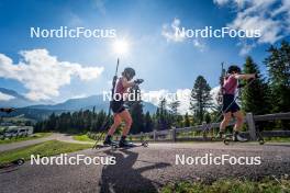 06.08.2024, Lavaze, Italy (ITA): Lea Rothschopf (AUT), Lara Wagner (AUT), (l-r)  - Biathlon summer training, Lavaze (ITA). www.nordicfocus.com. © Barbieri/NordicFocus. Every downloaded picture is fee-liable.