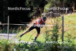 10.09.2024, Lenzerheide, Switzerland (SUI): Sandro Bovisi (SUI) - Biathlon summer training, Lenzerheide (SUI). www.nordicfocus.com. © Manzoni/NordicFocus. Every downloaded picture is fee-liable.