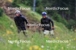 03.07.2024, Premanon, France (FRA): Fabien Claude (FRA), Oscar Lombardot (FRA), (l-r) - Biathlon summer training, Premanon (FRA). www.nordicfocus.com. © Manzoni/NordicFocus. Every downloaded picture is fee-liable.