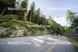 27.08.2024, Martell, Italy (ITA): Didier Bionaz (ITA), Lukas Hofer (ITA), (l-r) - Biathlon summer training, Martell (ITA). www.nordicfocus.com. © Vanzetta/NordicFocus. Every downloaded picture is fee-liable.