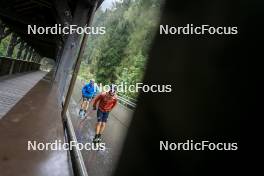 26.08.2024, Martell, Italy (ITA): Elia Zeni (ITA), Patrick Braunhofer (ITA), (l-r) - Biathlon summer training, Martell (ITA). www.nordicfocus.com. © Vanzetta/NordicFocus. Every downloaded picture is fee-liable.