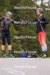 13.10.2024, Ramsau am Dachstein, Austria (AUT): Sebastian Stalder (SUI), Niklas Hartweg (SUI), (l-r) - Biathlon summer training, Ramsau am Dachstein (AUT). www.nordicfocus.com. © Manzoni/NordicFocus. Every downloaded picture is fee-liable.