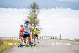 02.09.2024, Font-Romeu, France (FRA): Jesper Nelin (SWE), Sebastian Samuelsson (SWE), (l-r) - Biathlon summer training, Font-Romeu (FRA). www.nordicfocus.com. © Authamayou/NordicFocus. Every downloaded picture is fee-liable.