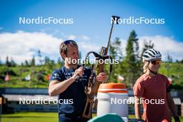 27.06.2024, Lavaze, Italy (ITA): Patrick Oberegger (ITA), Juni Arnekleiv (NOR), (l-r)  - Biathlon summer training, Lavaze (ITA). www.nordicfocus.com. © Barbieri/NordicFocus. Every downloaded picture is fee-liable.