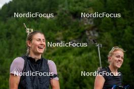 29.08.2024, Bessans, France (FRA): Justine Braisaz-Bouchet (FRA), Sophie Chauveau (FRA), (l-r) - Biathlon summer training, Bessans (FRA). www.nordicfocus.com. © Authamayou/NordicFocus. Every downloaded picture is fee-liable.