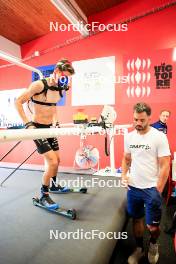 02.07.2024, Premanon, France (FRA): Eric Perrot (FRA), Simon Fourcade (FRA), (l-r) - Biathlon summer training, Premanon (FRA). www.nordicfocus.com. © Manzoni/NordicFocus. Every downloaded picture is fee-liable.