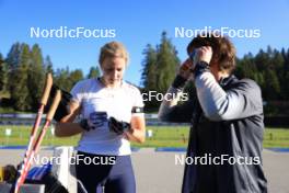 06.08.2024, Lenzerheide, Switzerland (SUI): Lisa Theresa Hauser (AUT), Sandra Flunger (AUT) coach Team Switzerland, (l-r) - Biathlon summer training, Lenzerheide (SUI). www.nordicfocus.com. © Manzoni/NordicFocus. Every downloaded picture is fee-liable.