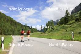 27.06.2024, Juf, Switzerland (SUI): Aita Gasparin (SUI), Elisa Gasparin (SUI), (l-r) - Biathlon summer training, Juf (SUI). www.nordicfocus.com. © Manzoni/NordicFocus. Every downloaded picture is fee-liable.