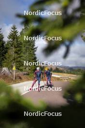 22.10.2024, Lavaze, Italy (ITA): Sturla Holm Laegreid (NOR), Johannes Thingnes Boe (NOR), (l-r)  - Biathlon summer training, Lavaze (ITA). www.nordicfocus.com. © Vanzetta/NordicFocus. Every downloaded picture is fee-liable.