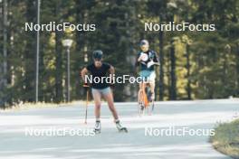 19.05.2024, Forni Avoltri, Italy (ITA): Rebecca Passler (ITA), Mirco Romanin (ITA), coach Team Italy, (l-r) - Biathlon summer training, Forni Avoltri (ITA). www.nordicfocus.com. © Del Fabbro/NordicFocus. Every downloaded picture is fee-liable.