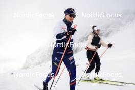 11.10.2024, Ramsau am Dachstein, Austria (AUT): Julia Simon (FRA), Oceane Michelon (FRA), (l-r) - Biathlon summer training, Ramsau am Dachstein (AUT). www.nordicfocus.com. © Manzoni/NordicFocus. Every downloaded picture is fee-liable.