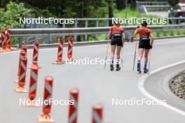 27.06.2024, Juf, Switzerland (SUI): Elisa Gasparin (SUI), Aita Gasparin (SUI), (l-r) - Biathlon summer training, Juf (SUI). www.nordicfocus.com. © Manzoni/NordicFocus. Every downloaded picture is fee-liable.