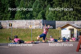 06.08.2024, Lavaze, Italy (ITA): Anna Juppe (AUT), Kristina Oberthaler (AUT), Anna Gandler (AUT), Tamara Steiner (AUT), (l-r)  - Biathlon summer training, Lavaze (ITA). www.nordicfocus.com. © Barbieri/NordicFocus. Every downloaded picture is fee-liable.