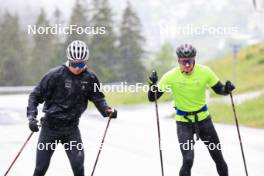 21.05.2024, Lenzerheide, Switzerland (SUI): Niklas Hartweg (SUI), Gion Stalder (SUI), (l-r) - Biathlon summer training, Lenzerheide (SUI). www.nordicfocus.com. © Manzoni/NordicFocus. Every downloaded picture is fee-liable.