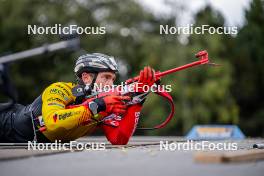 20.09.2024, Font-Romeu, France (FRA): Florent Claude (BEL) - Biathlon summer training, Font-Romeu (FRA). www.nordicfocus.com. © Authamayou/NordicFocus. Every downloaded picture is fee-liable.