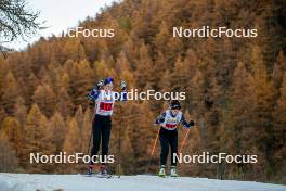 07.11.2024, Bessans, France (FRA): Paula Botet (FRA), Fany Bertrand (FRA), (l-r) - Biathlon summer training, Bessans (FRA). www.nordicfocus.com. © Authamayou/NordicFocus. Every downloaded picture is fee-liable.