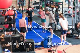 11.06.2024, Premanon, France (FRA): Oceane Michelon (FRA), Gilonne Guigonnat (FRA), Lou Jeanmonnot (FRA), Justine Braisaz-Bouchet (FRA), (l-r) - Biathlon summer training, Premanon (FRA). www.nordicfocus.com. © Manzoni/NordicFocus. Every downloaded picture is fee-liable.