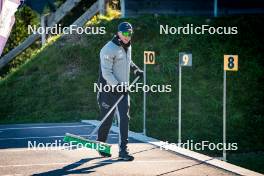 29.09.2024, Lavaze, Italy (ITA): Jonne Kahkonen (FIN), coach Team Italy - Biathlon summer training, Lavaze (ITA). www.nordicfocus.com. © Barbieri/NordicFocus. Every downloaded picture is fee-liable.