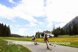 20.05.2024, Lenzerheide, Switzerland (SUI): Alessia Laager (SUI), Lea Meier (SUI), (l-r) - Biathlon summer training, Lenzerheide (SUI). www.nordicfocus.com. © Manzoni/NordicFocus. Every downloaded picture is fee-liable.