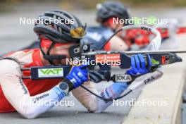 13.10.2024, Ramsau am Dachstein, Austria (AUT): Gion Stalder (SUI) - Biathlon summer training, Ramsau am Dachstein (AUT). www.nordicfocus.com. © Manzoni/NordicFocus. Every downloaded picture is fee-liable.