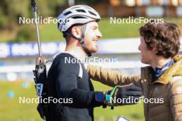 10.09.2024, Lenzerheide, Switzerland (SUI): Joscha Burkhalter (SUI), Sandra Flunger (AUT) coach Team Switzerland, (l-r) - Biathlon summer training, Lenzerheide (SUI). www.nordicfocus.com. © Manzoni/NordicFocus. Every downloaded picture is fee-liable.