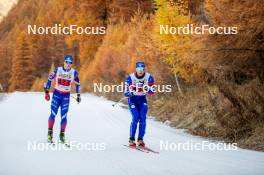 07.11.2024, Bessans, France (FRA): Remi Broutier  (FRA), Emilien Claude (FRA), (l-r) - Biathlon summer training, Bessans (FRA). www.nordicfocus.com. © Authamayou/NordicFocus. Every downloaded picture is fee-liable.