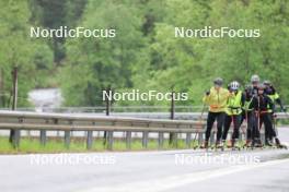 21.05.2024, Lenzerheide, Switzerland (SUI): Lydia Hiernickel (SUI), Lena Haecki-Gross (SUI), Elisa Gasparin (SUI), Lea Meier (SUI), Niklas Hartweg (SUI), Gion Stalder (SUI), (l-r) - Biathlon summer training, Lenzerheide (SUI). www.nordicfocus.com. © Manzoni/NordicFocus. Every downloaded picture is fee-liable.