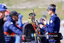 15.09.2024, Lenzerheide, Switzerland (SUI): Simon Fourcade (FRA), Eric Perrot (FRA), (l-r) - Sommer Nordic Event 2024, Sommer Biathlon Cup, Lenzerheide (SUI). www.nordicfocus.com. © Manzoni/NordicFocus. Every downloaded picture is fee-liable.