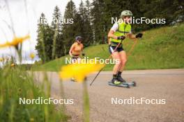 11.06.2024, Premanon, France (FRA): Justine Braisaz-Bouchet (FRA), Lou Jeanmonnot (FRA), (l-r) - Biathlon summer training, Premanon (FRA). www.nordicfocus.com. © Manzoni/NordicFocus. Every downloaded picture is fee-liable.