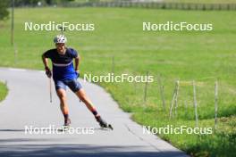 15.07.2024, Lenzerheide, Switzerland (SUI): Vincent Bonacci (USA) - Biathlon summer training, Lenzerheide (SUI). www.nordicfocus.com. © Manzoni/NordicFocus. Every downloaded picture is fee-liable.