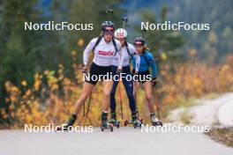 11.10.2024, Ramsau am Dachstein, Austria (AUT): Tamara Molentova (SVK), Zuzana Remenova (SVK), Maria Remenova (SVK), (l-r) - Biathlon summer training, Dachsteinglacier, Ramsau am Dachstein (AUT). www.nordicfocus.com. © Manzoni/NordicFocus. Every downloaded picture is fee-liable.