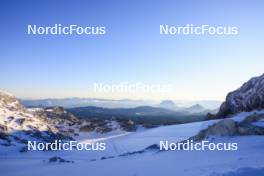 14.10.2024, Ramsau am Dachstein, Austria (AUT): Event Feature: Overview over the glacier track - Biathlon summer training, Dachsteinglacier, Ramsau am Dachstein (AUT). www.nordicfocus.com. © Manzoni/NordicFocus. Every downloaded picture is fee-liable.