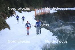 06.11.2024, Davos, Switzerland (SUI): Nicola Wigger (SUI), Niklas Hartweg (SUI), Sandro Bovisi (SUI), (l-r) - Biathlon training, snowfarming track, Davos (SUI). www.nordicfocus.com. © Manzoni/NordicFocus. Every downloaded picture is fee-liable.