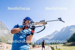 29.08.2024, Bessans, France (FRA): Oscar Lombardot (FRA) - Biathlon summer training, Bessans (FRA). www.nordicfocus.com. © Authamayou/NordicFocus. Every downloaded picture is fee-liable.