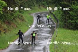 21.05.2024, Lenzerheide, Switzerland (SUI): Joscha Burkhalter (SUI), Aita Gasparin (SUI), (l-r) - Biathlon summer training, Lenzerheide (SUI). www.nordicfocus.com. © Manzoni/NordicFocus. Every downloaded picture is fee-liable.