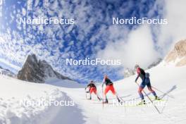 14.10.2024, Ramsau am Dachstein, Austria (AUT): Lea Meier (SUI), Amy Baserga (SUI), Lisa Theresa Hauser (AUT), (l-r) - Biathlon summer training, Dachsteinglacier, Ramsau am Dachstein (AUT). www.nordicfocus.com. © Manzoni/NordicFocus. Every downloaded picture is fee-liable.