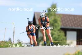 15.07.2024, Lenzerheide, Switzerland (SUI): Grace Castonguay (USA), Deedra Irwin (USA), (l-r) - Biathlon summer training, Lenzerheide (SUI). www.nordicfocus.com. © Manzoni/NordicFocus. Every downloaded picture is fee-liable.