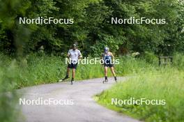 20.06.2024, Lavaze, Italy (ITA): Patrick Braunhofer (ITA), Dorothea Wierer (ITA), (l-r)  - Biathlon summer training, Lavaze (ITA). www.nordicfocus.com. © Vanzetta/NordicFocus. Every downloaded picture is fee-liable.